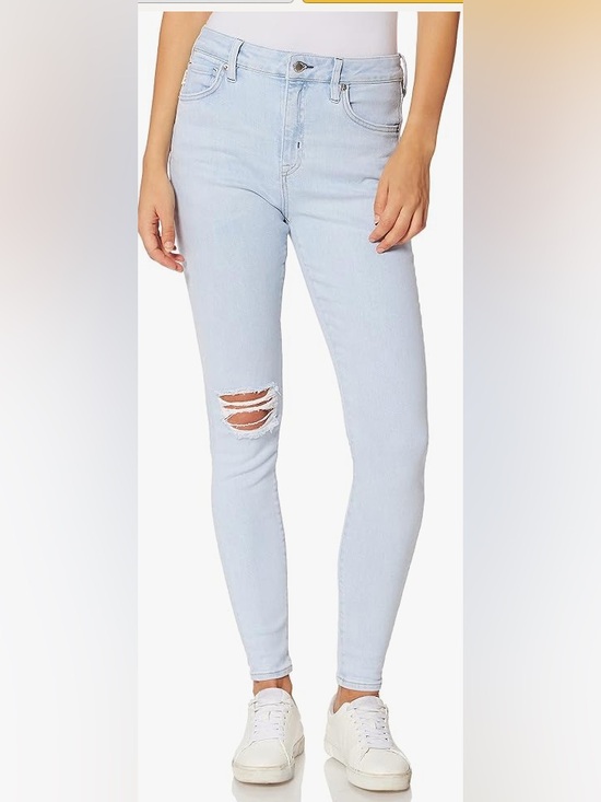 Superdry Denim - Superdry Light Blue Skinny High-Rise Ripped Knee Jeans Size 27